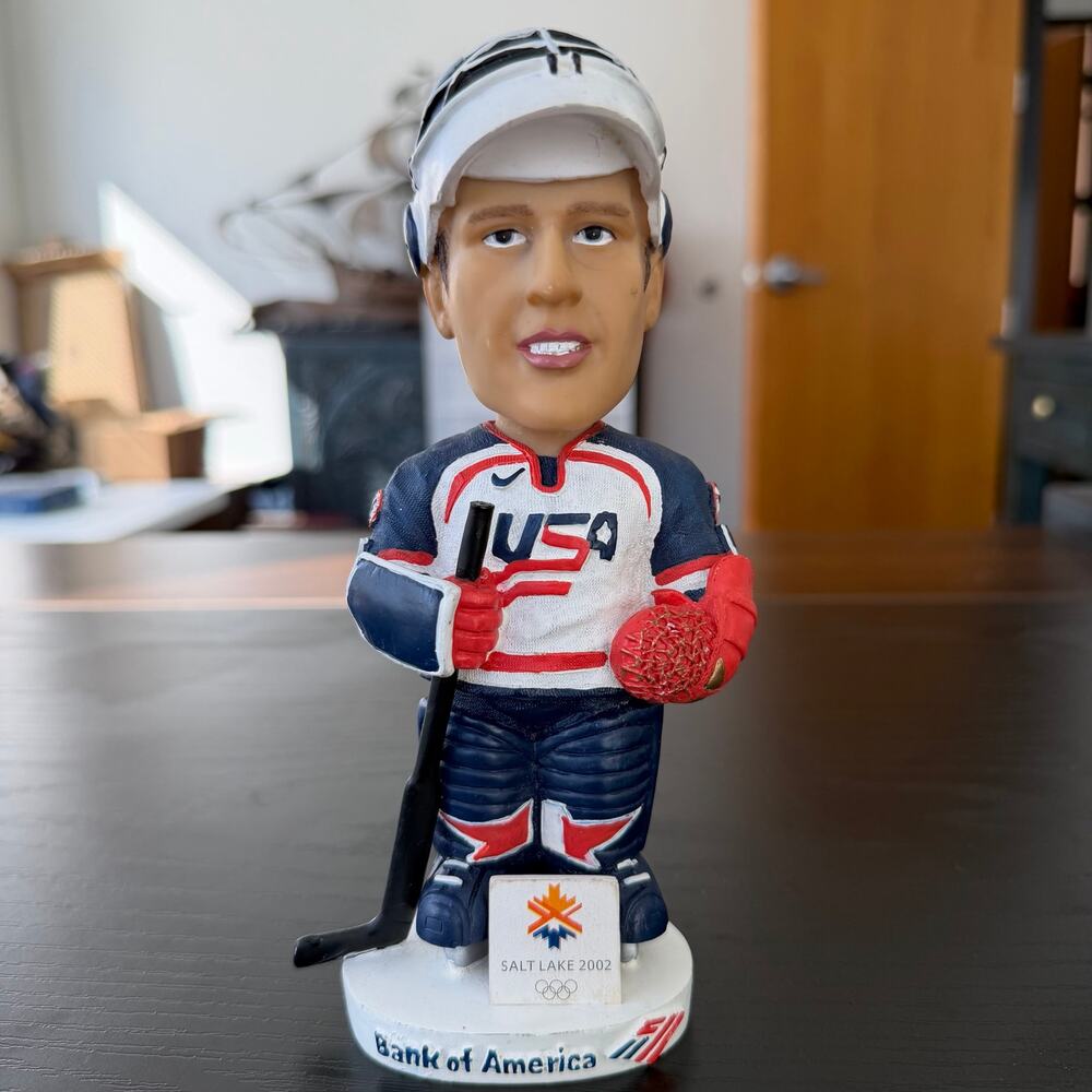 Bobble Dobbles NHL Team USA Goalie #2 Hockey Salt Lake Olympics 2002 7" Figure